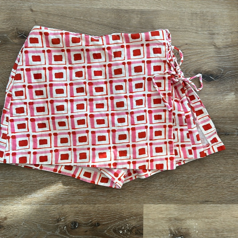 Zara Printed Skort Pink and Red